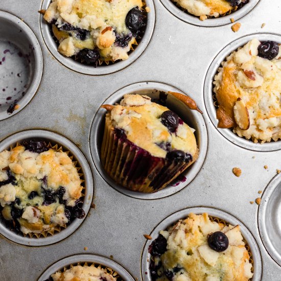 One-Bowl Blueberry Almond Muffins