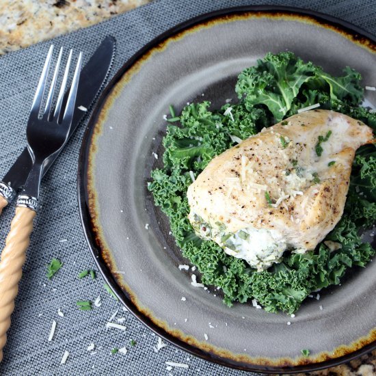 Kale Dip Stuffed Chicken