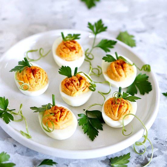 Pumpkin Deviled Eggs