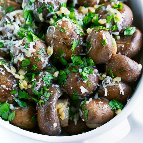 Garlic Parmesan Roasted Mushrooms