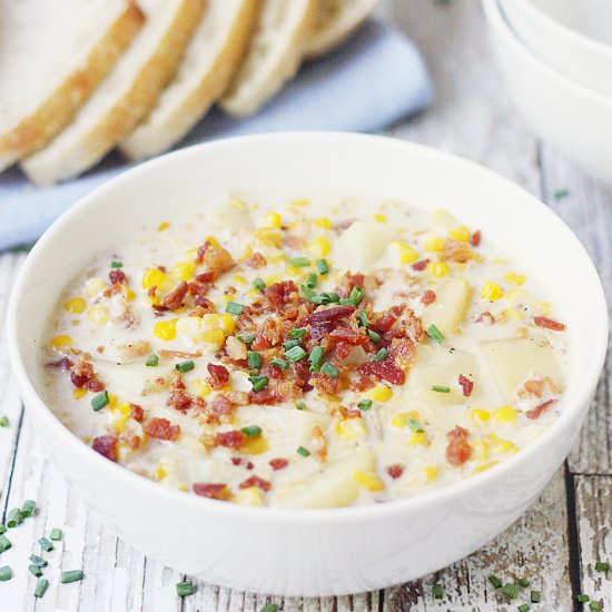 Easy Slow Cooker Corn Chowder