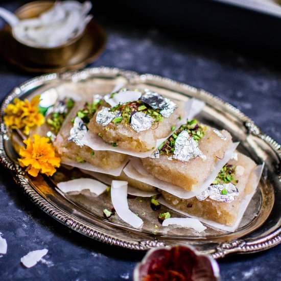 Coconut and Apple Barfi (Fudge)