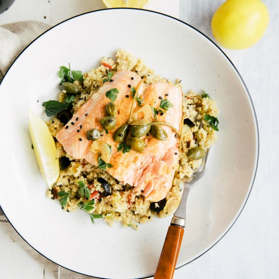 Salmon with aromatic couscous