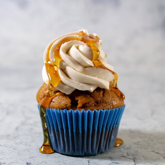 Pumpkin Cupcakes w/ Maple Frosting