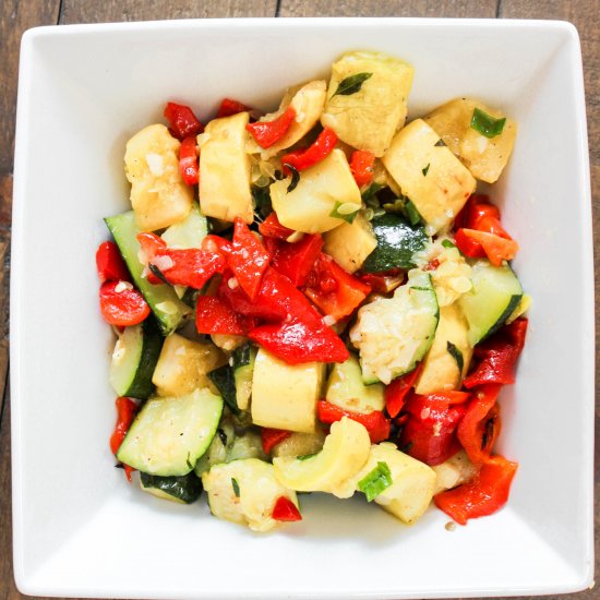 Roasted Red Pepper Zucchini Salad