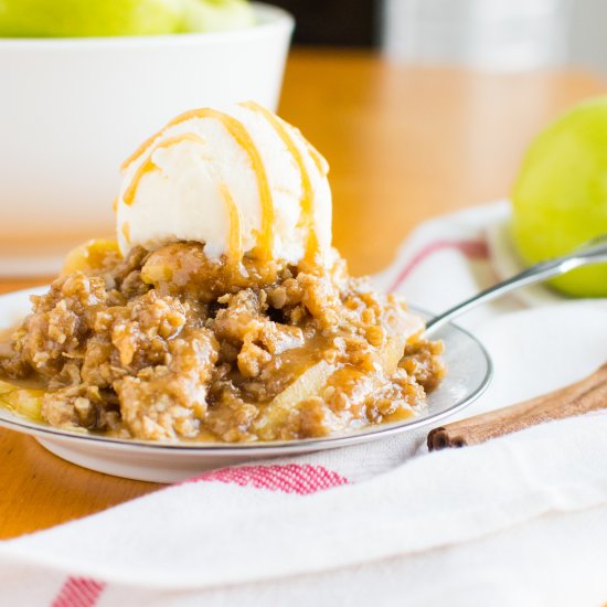 Salted Caramel Apple Crisp