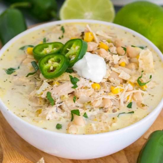 Slow Cooker White Turkey Chili