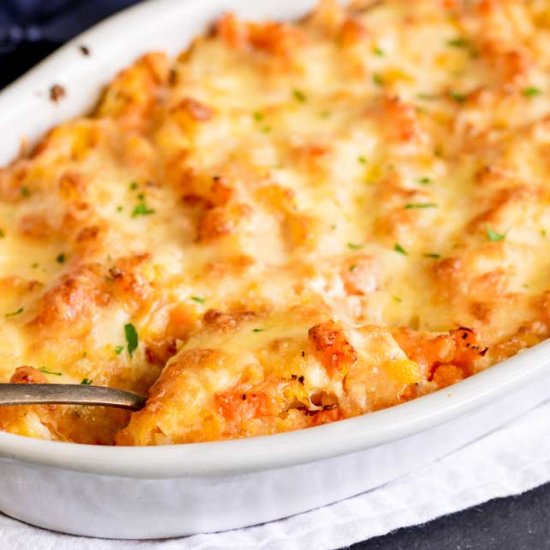 Cheesy Rutabaga & Carrot Casserole