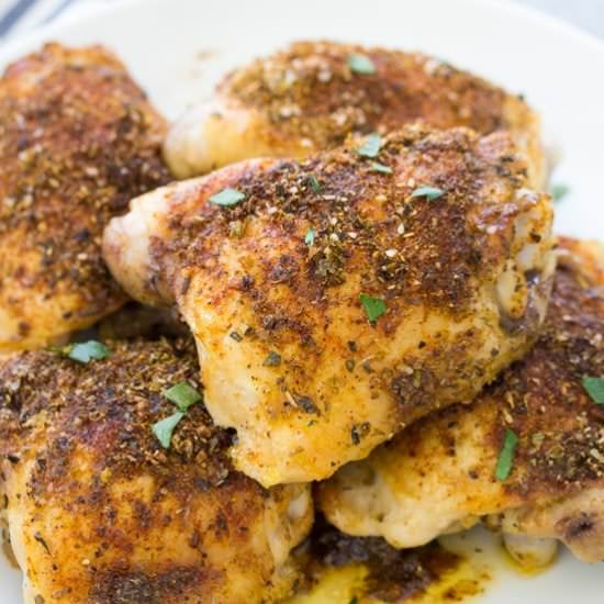 Easy Crispy Baked Chicken Thighs