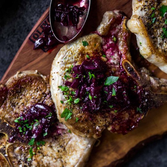 Pork Chops with Cherry Sauce