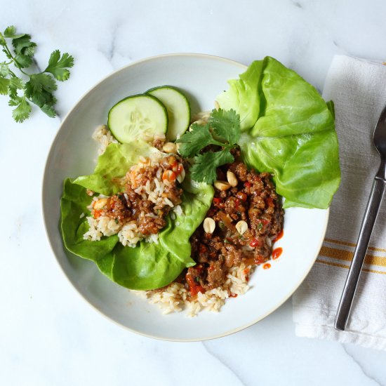 Healthy Asian Lettuce Wrap Bowls