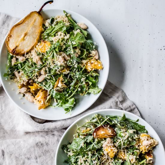 Acorn Squash + Pear Arugula Salad