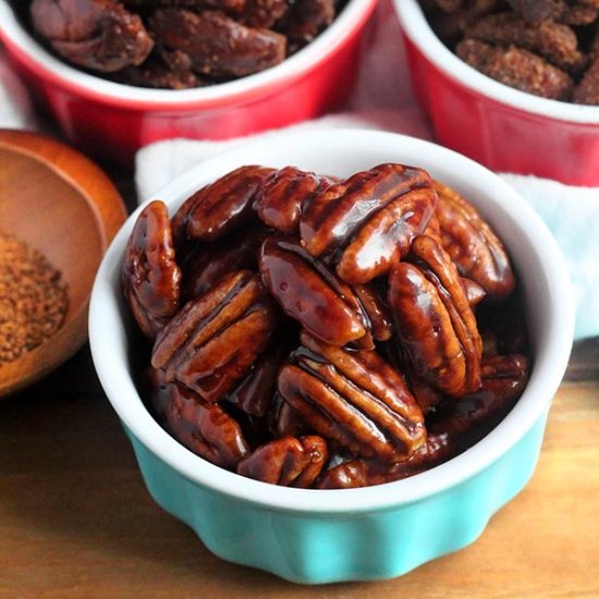 Stovetop Maple Candied Pecans