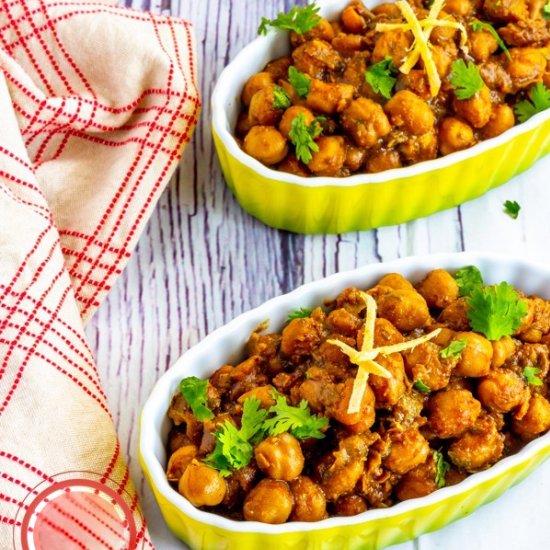 Indian Chana Masala Without Onion