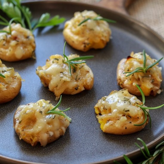 French Onion Smashed Potato Bites