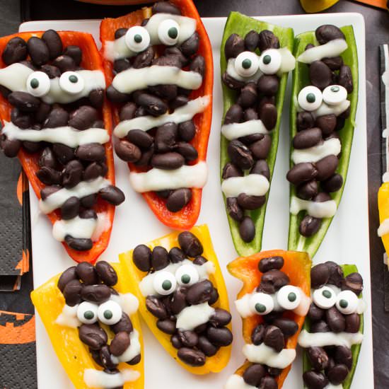 Halloween Stuffed Mummy Peppers