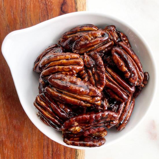 candied pumpkin spice pecans