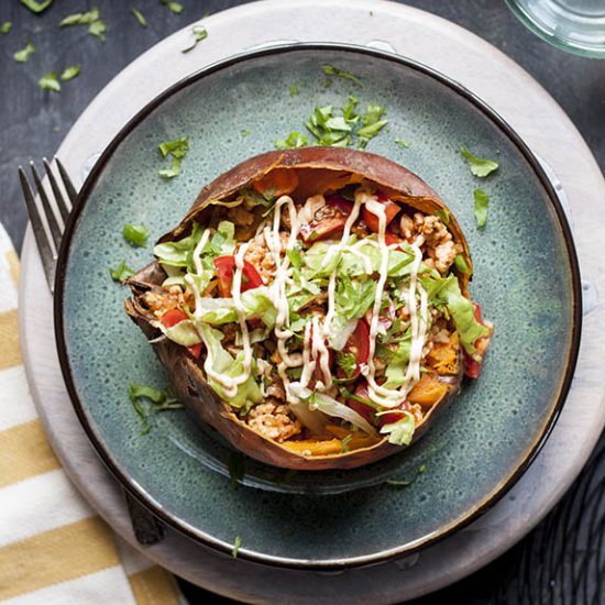 Chipotle Chicken Stuffed Sw Potato