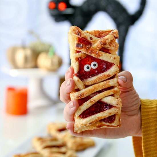 Raspberry Mummy Hand Pies