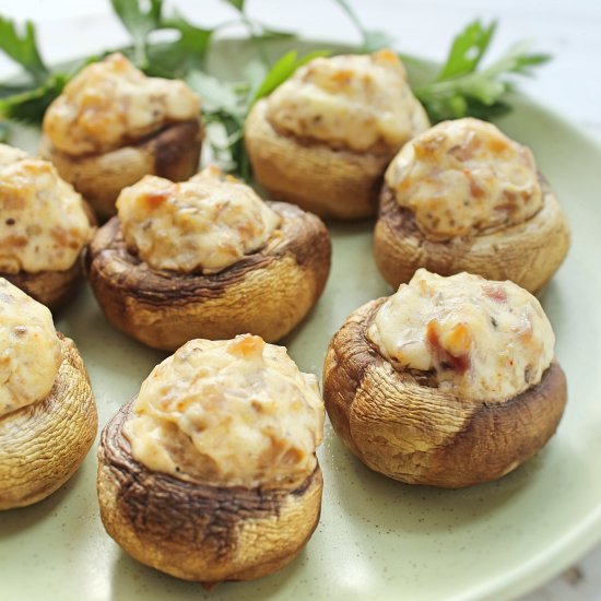 Ham Cream Cheese Stuffed Mushroom