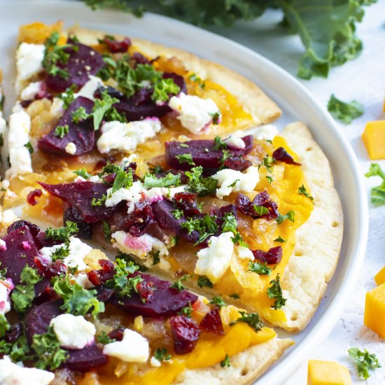 Butternut Squash Pizza with Beets