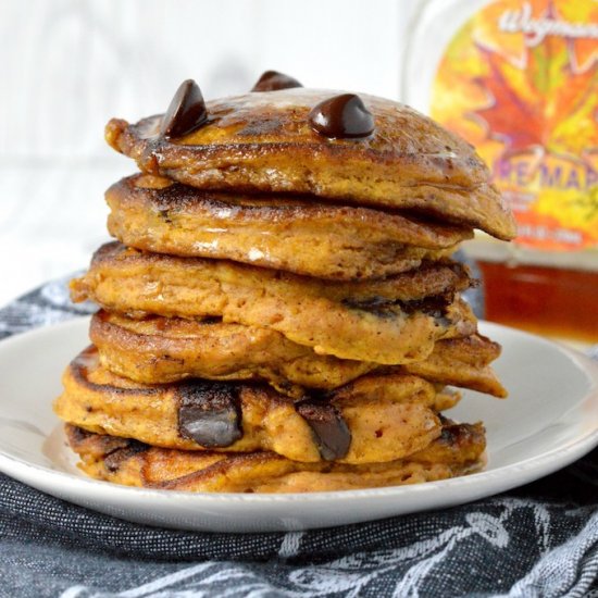 Pumpkin Chocolate Chip Pancakes