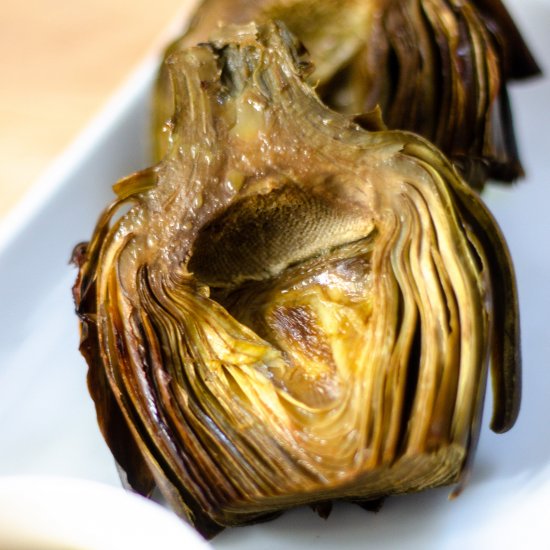 Roasted Lemon Garlic Artichokes