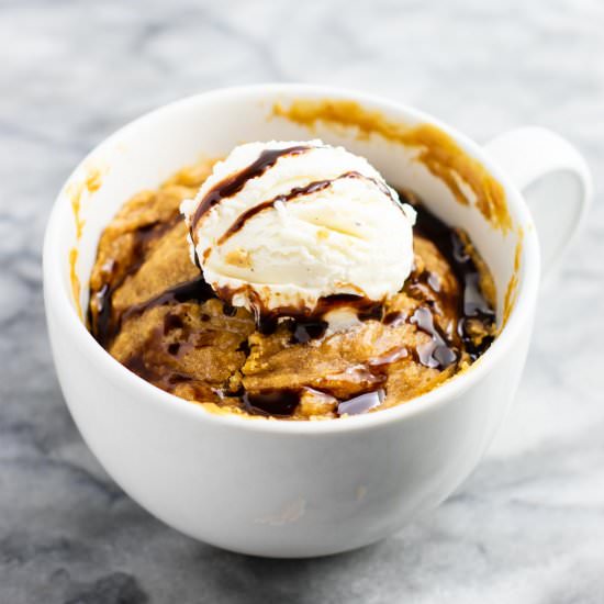 peanut butter cookie in a mug