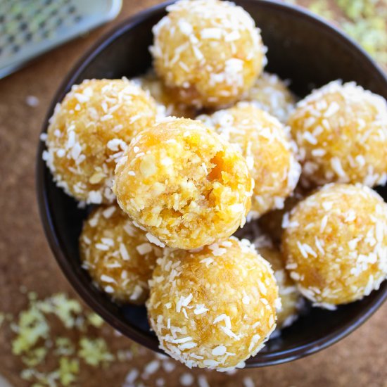 raw lemon coconut energy balls