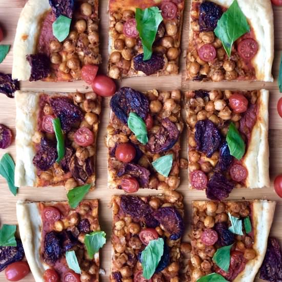 Chickpea & Sun-Dried Tomato Pizza