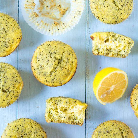 Lemon Poppy Seed Cheesecake Muffins