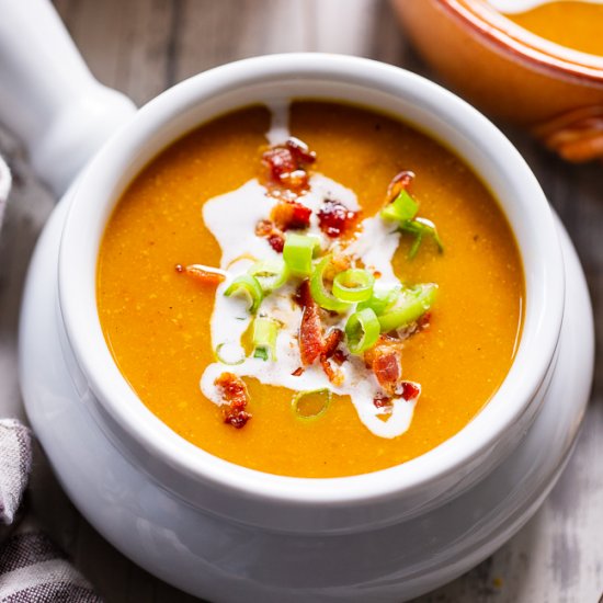 Butternut Apple Bacon Soup