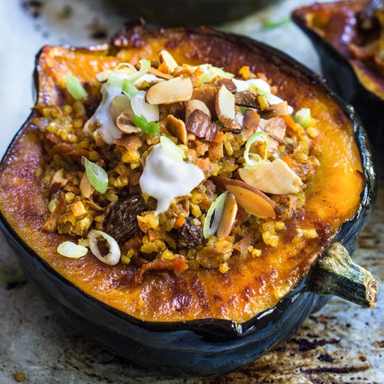 Stuffed acorn squash