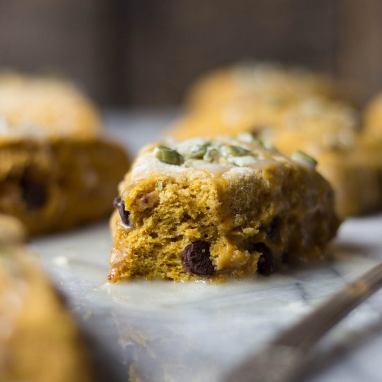 Pumpkin Chocolate Chip Mini Scones