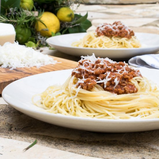 Spaghetti With Homemade Meat Sauce