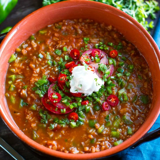 Vegetarian Stuffed Pepper Soup