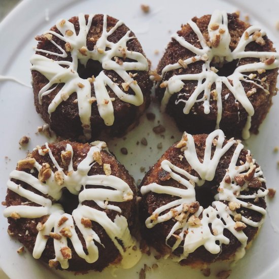 Mini Banana Cheesecake Bundt Cakes