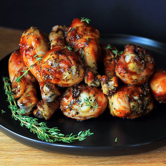 sticky baked drumsticks