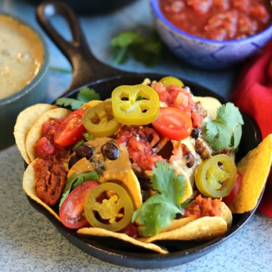 Build-your-own vegan nacho bar