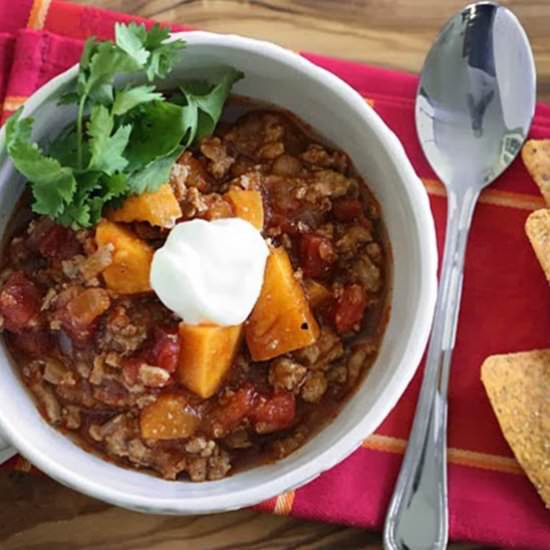 No Bean Turkey & Sweet Potato Chili