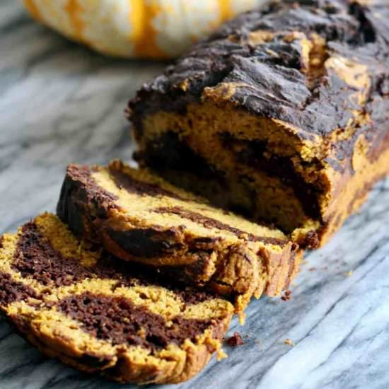 Marbled Chocolate Pumpkin Bread