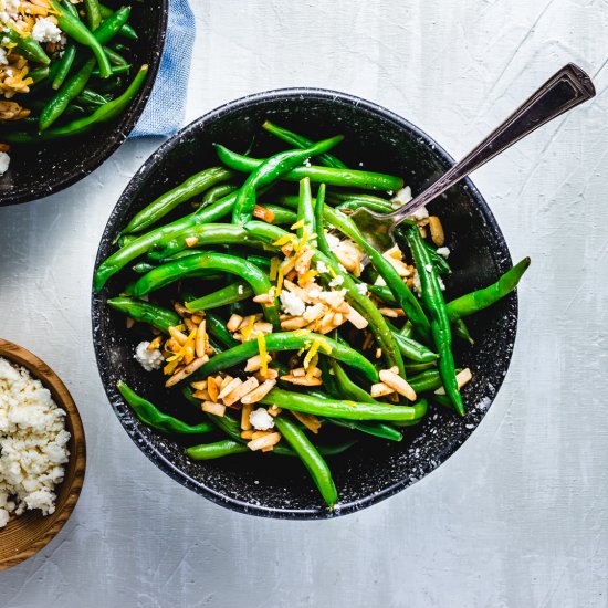 Green Beans Almondine With Feta