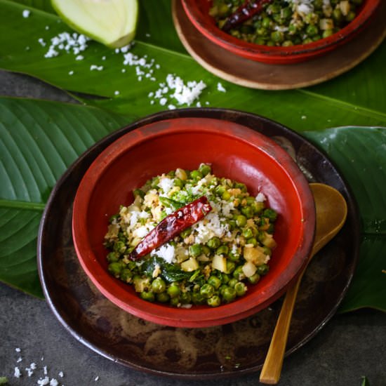 green mango and fresh peas