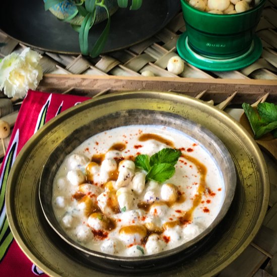 lotus seeds in yoghurt