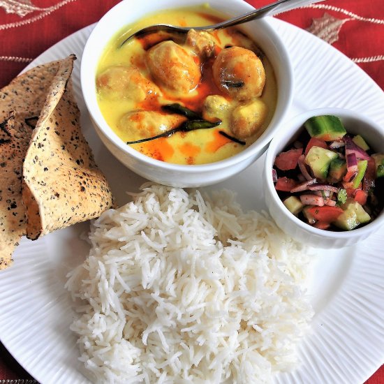 Kadhi Pakaudi with Rice