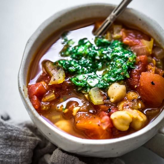 Instant Pot Bean Soup with Pesto