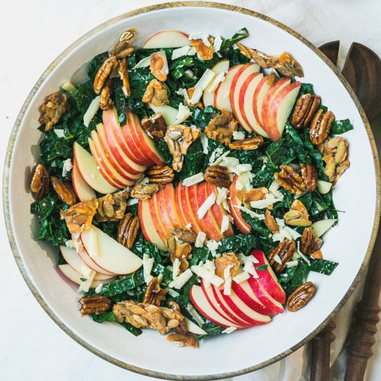 Nutty Honeycrisp Kale Salad