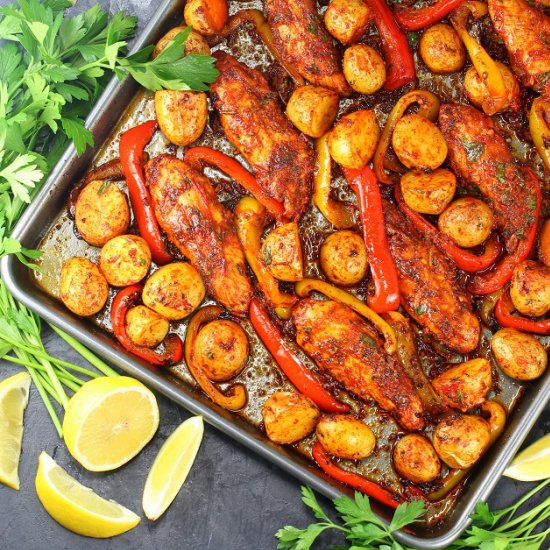 Harissa Chicken Sheet Pan Dinner