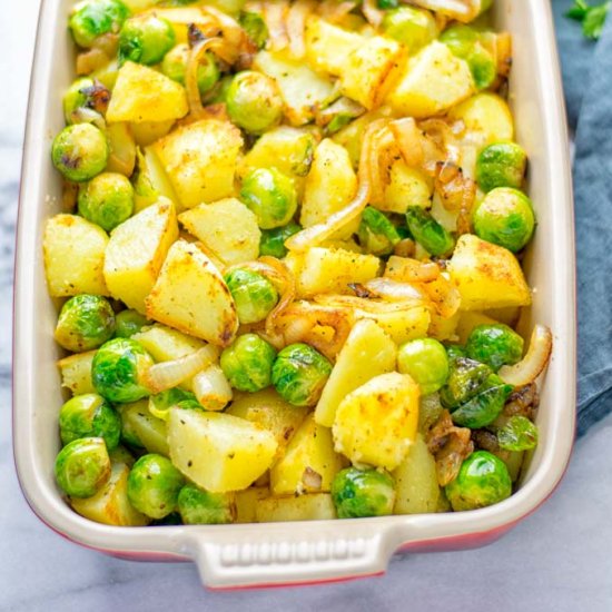 Garlic Brussels Sprouts Potatoes