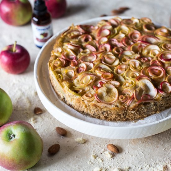 Almond apple cake with apple roses